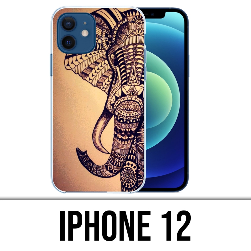 Custodia per iPhone 12 - Elefante azteco vintage