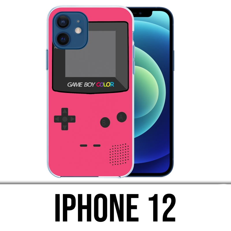 Coque iPhone 12 - Game Boy Color Rose