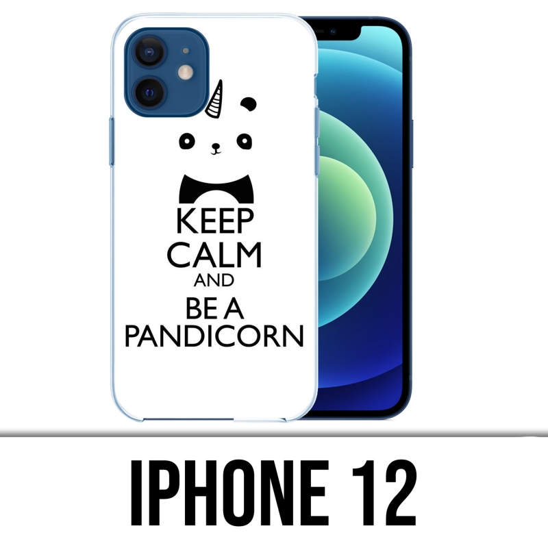 Coque iPhone 12 - Keep Calm Pandicorn Panda Licorne