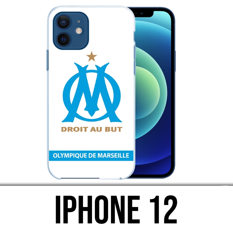 IPhone 12 Case - Om Marseille Logo Weiß