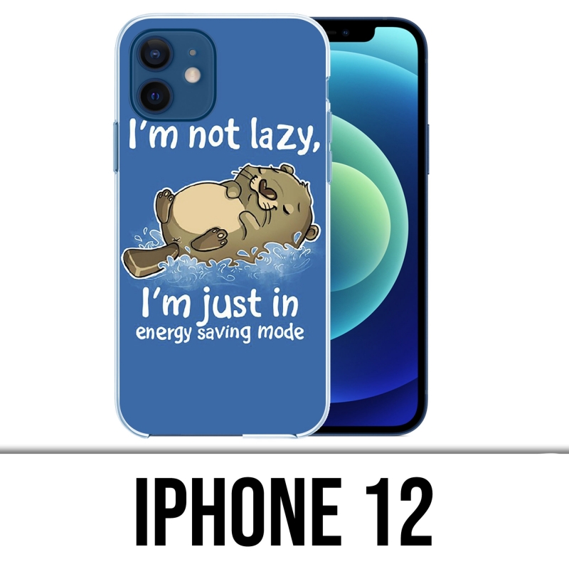 Coque iPhone 12 - Loutre Not Lazy