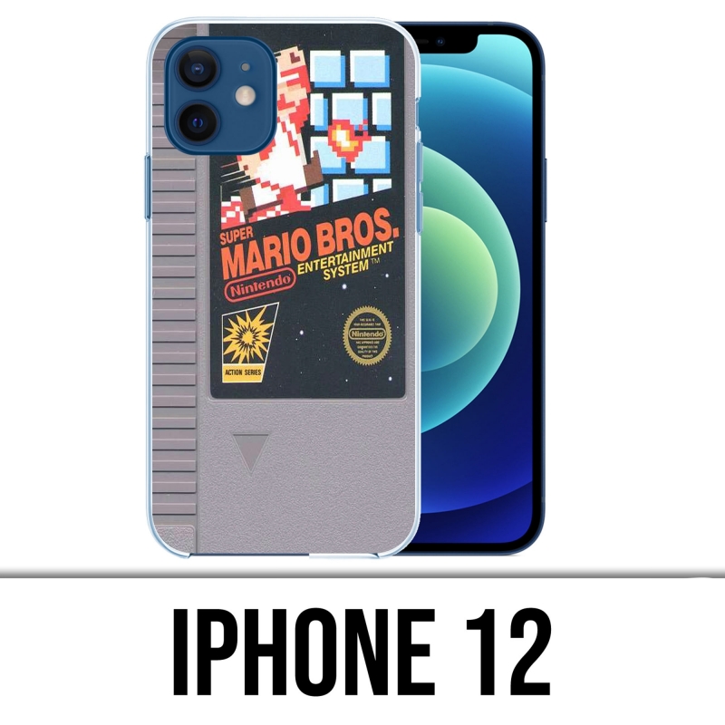 Custodia per iPhone 12 - Cartuccia Nintendo Nes Mario Bros
