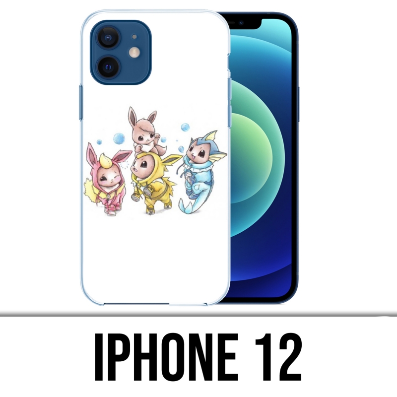 Coque iPhone 12 - Pokémon Bébé Evoli Évolution