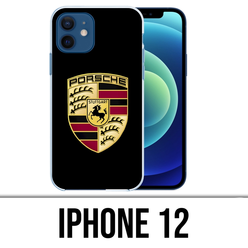 Coque iPhone 12 - Porsche Logo Noir