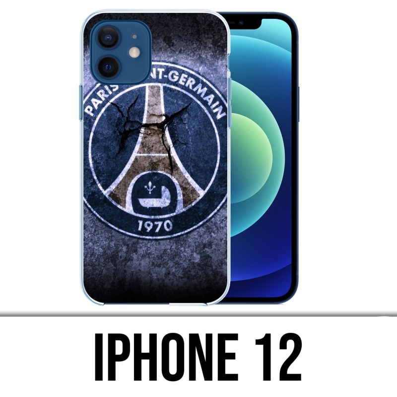 Coque iPhone 12 - Psg Logo Grunge