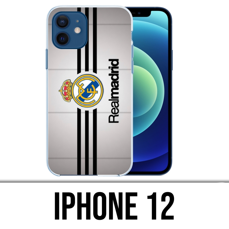 Coque iPhone 12 - Real Madrid Bandes