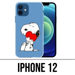 Coque iPhone 12 - Snoopy Coeur