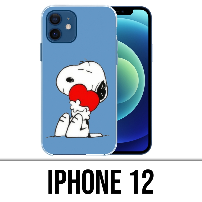 Coque iPhone 12 - Snoopy Coeur