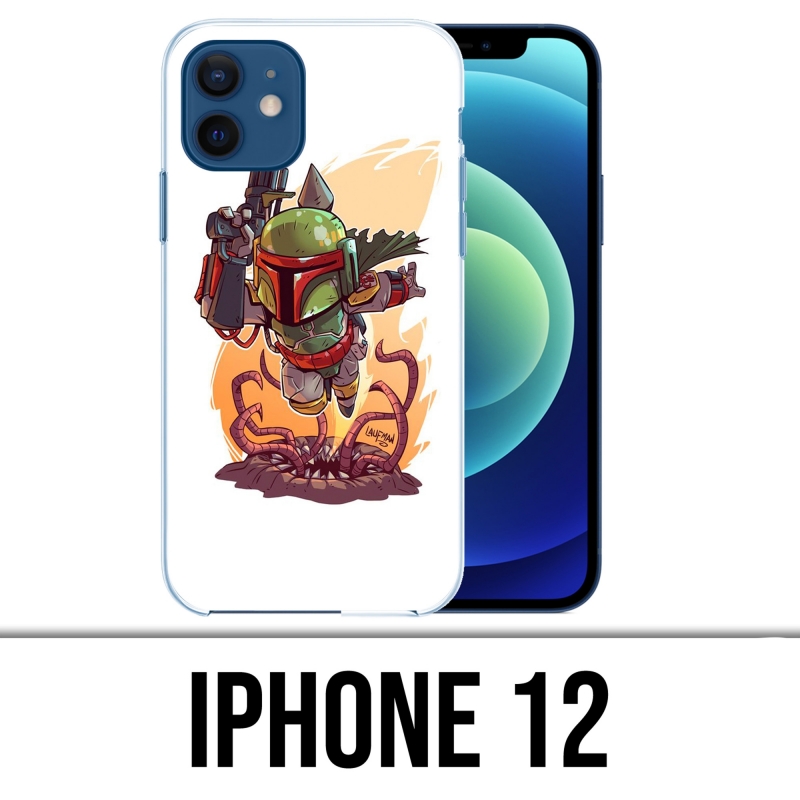 Coque iPhone 12 - Star Wars Boba Fett Cartoon