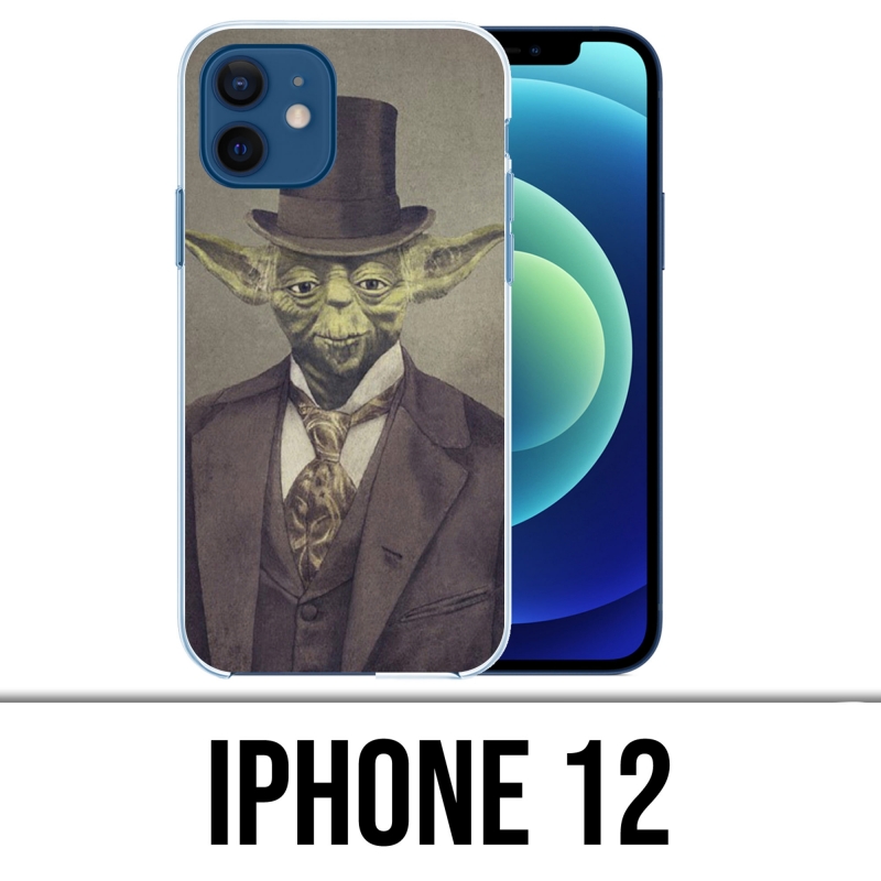 Coque iPhone 12 - Star Wars Vintage Yoda