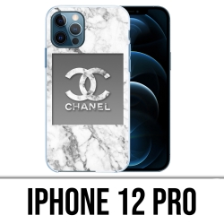 Custodia per iPhone 12 Pro - Chanel White Marble