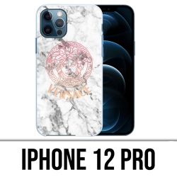 Custodia per iPhone 12 Pro - Versace White Marble