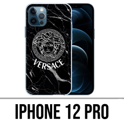 Custodia per iPhone 12 Pro - Marmo nero Versace