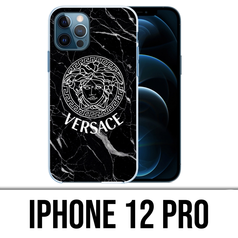 Funda para iPhone 12 Pro - Versace Black Marble