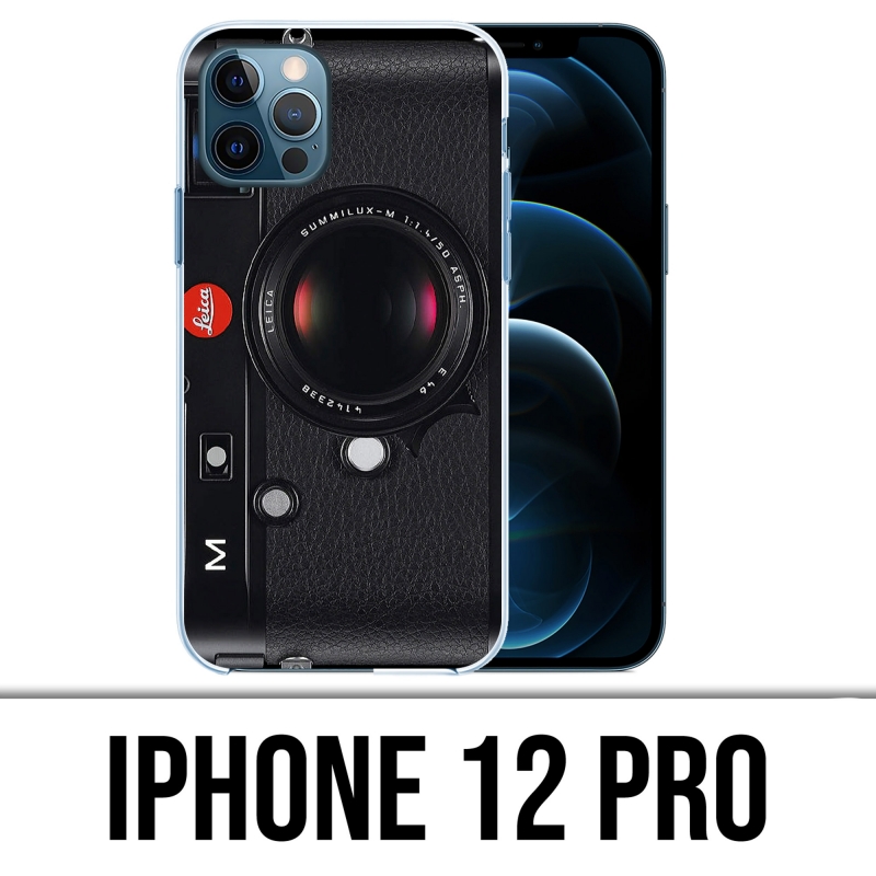 Coque iPhone 12 Pro - Appareil Photo Vintage Noir