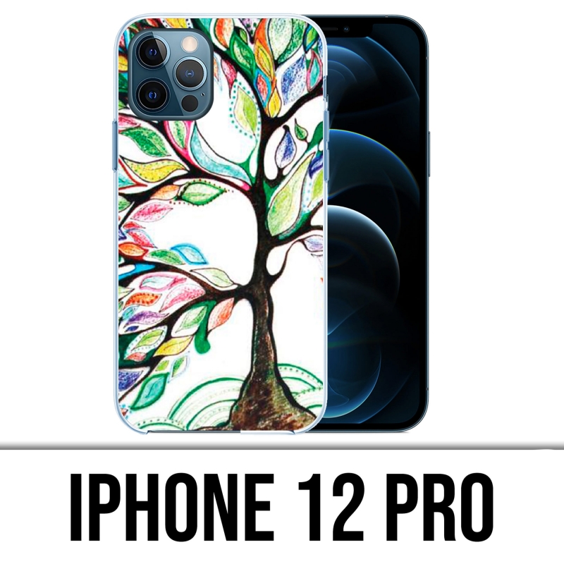 Coque iPhone 12 Pro - Arbre Multicolore