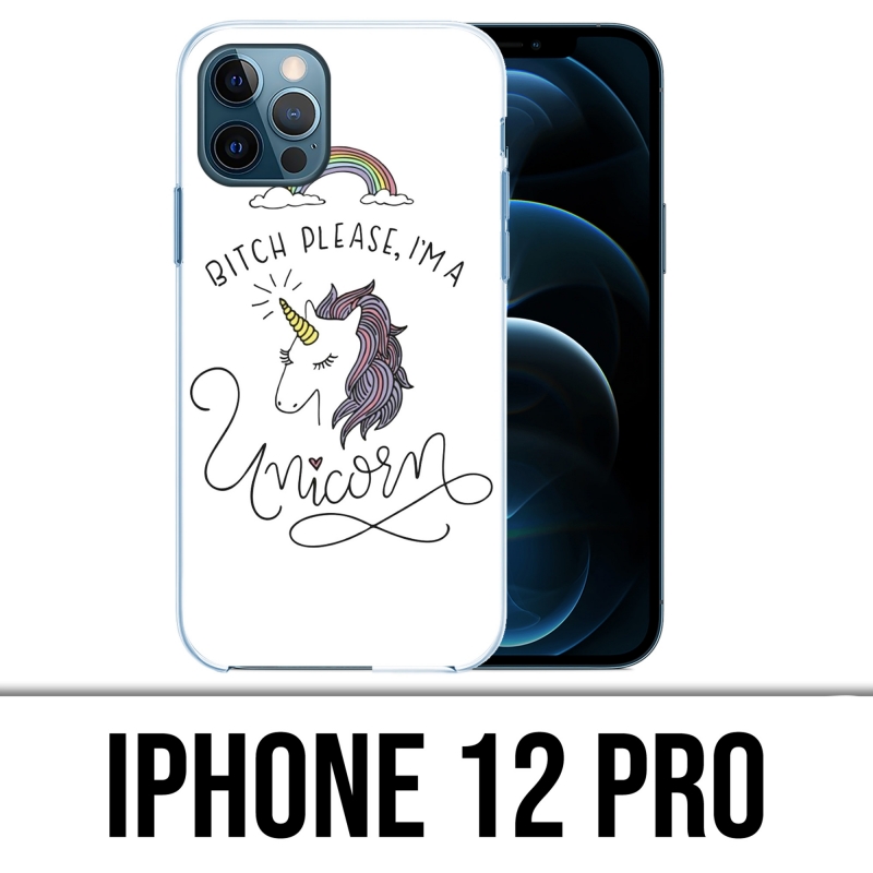 Coque iPhone 12 Pro - Bitch Please Unicorn Licorne