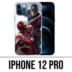 Coque iPhone 12 Pro - Captain America Vs Iron Man Avengers