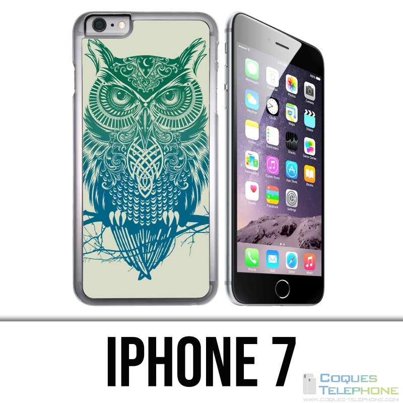 Coque iPhone 7 - Hibou Abstrait