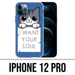 Custodia per iPhone 12 Pro - Gatto, voglio la tua anima