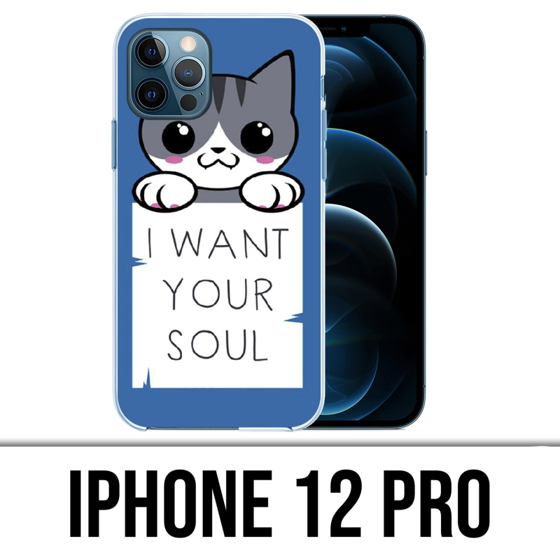 Coque iPhone 12 Pro - Chat I Want Your Soul