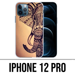 Coque iPhone 12 Pro - Éléphant Aztèque Vintage