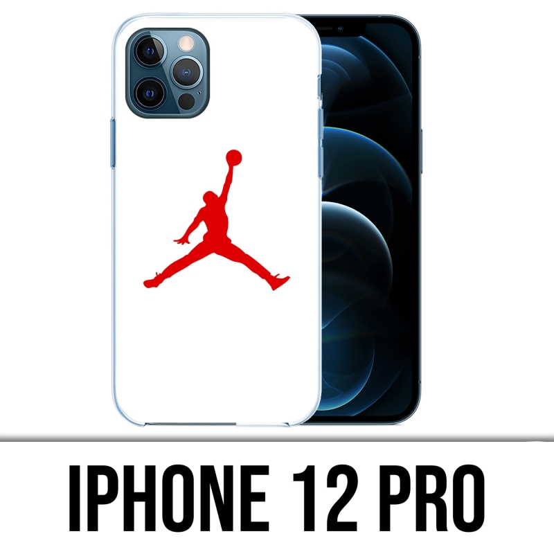 Coque iPhone 12 Pro - Jordan Basketball Logo Blanc