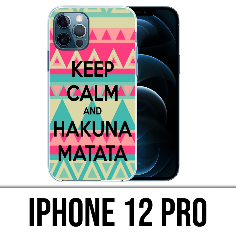 Coque iPhone 12 Pro - Keep Calm Hakuna Mattata