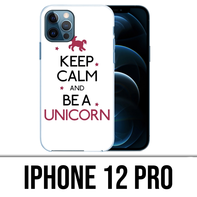 Coque iPhone 12 Pro - Keep Calm Unicorn Licorne