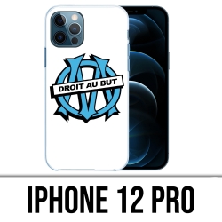 Coque iPhone 12 Pro - Logo Om Marseille Droit Au But