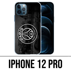 Coque iPhone 12 Pro - Logo Psg Fond Black