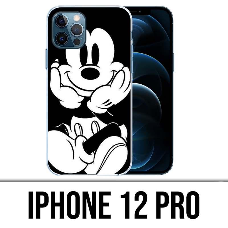 Funda para iPhone 12 Pro - Mickey blanco y negro