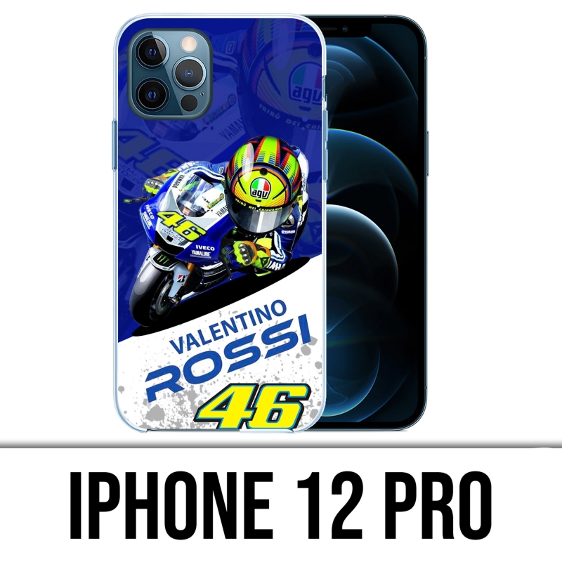 Coque iPhone 12 Pro - Motogp Rossi Cartoon Galaxy