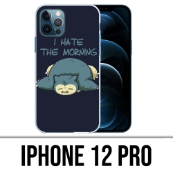 Coque iPhone 12 Pro - Pokémon Ronflex Hate Morning
