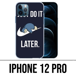 Coque iPhone 12 Pro - Pokémon Ronflex Just Do It Later
