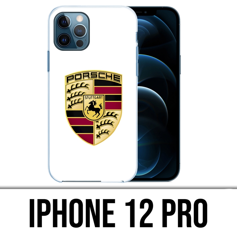 Funda para iPhone 12 Pro - Logo Porsche Blanco