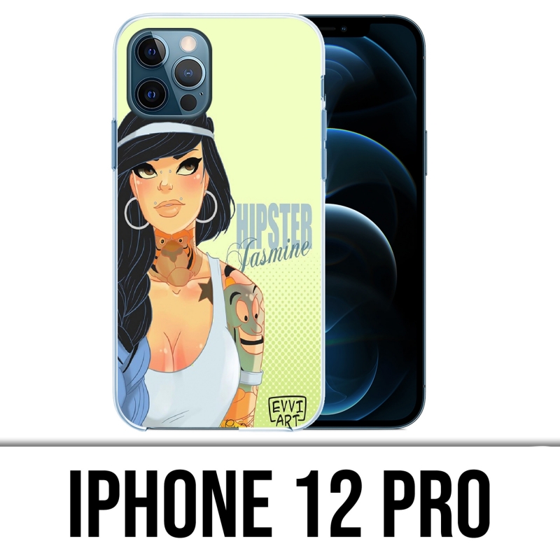 Coque iPhone 12 Pro - Princesse Disney Jasmine Hipster