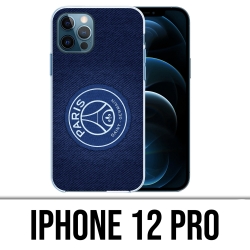 Coque iPhone 12 Pro - Psg Minimalist Fond Bleu