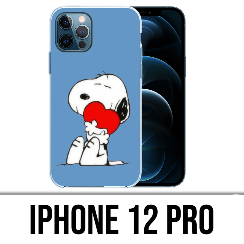 Coque iPhone 12 Pro - Snoopy Coeur