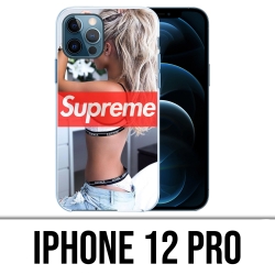 Coque iPhone 12 Pro - Supreme Girl Dos