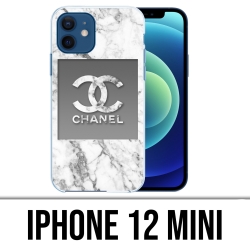 Coque iPhone 12 mini - Chanel Marbre Blanc