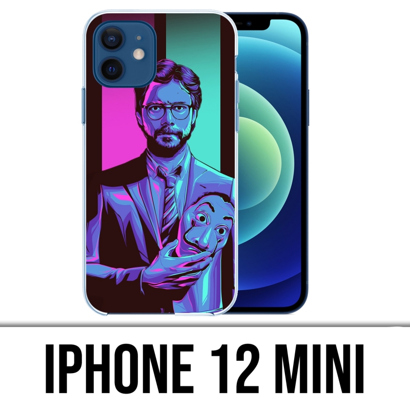 Coque iPhone 12 mini - La Casa De Papel - Professeur Neon