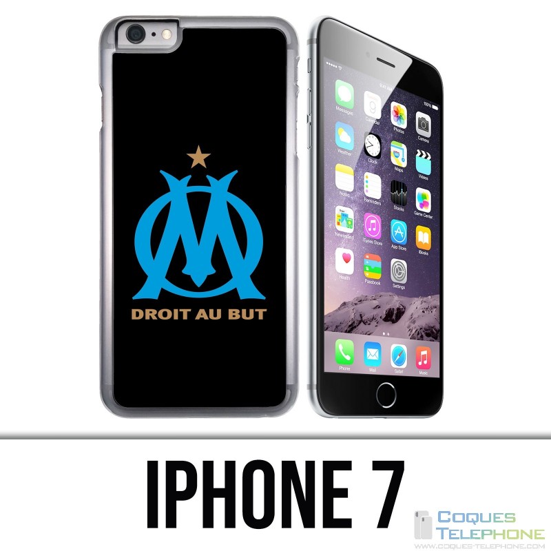 Coque iPhone 7 - Logo Om Marseille Noir