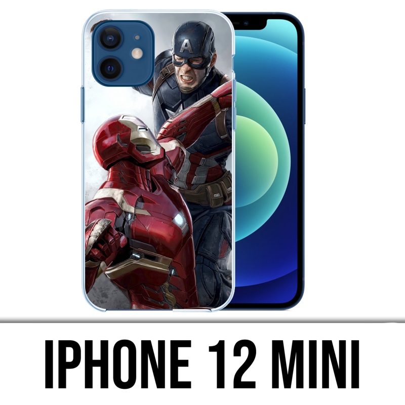 Coque iPhone 12 mini - Captain America Vs Iron Man Avengers