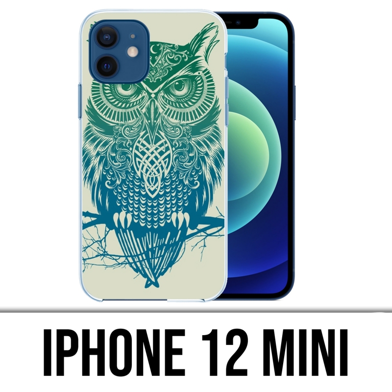 Coque iPhone 12 mini - Hibou Abstrait