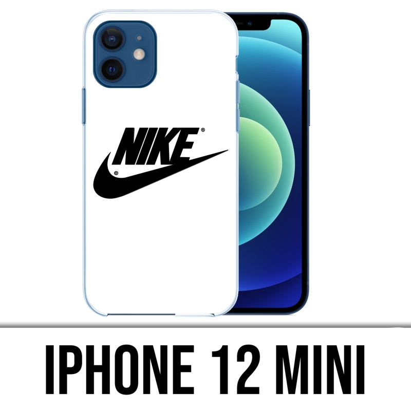Custodia per iPhone 12 mini - Logo Nike bianco