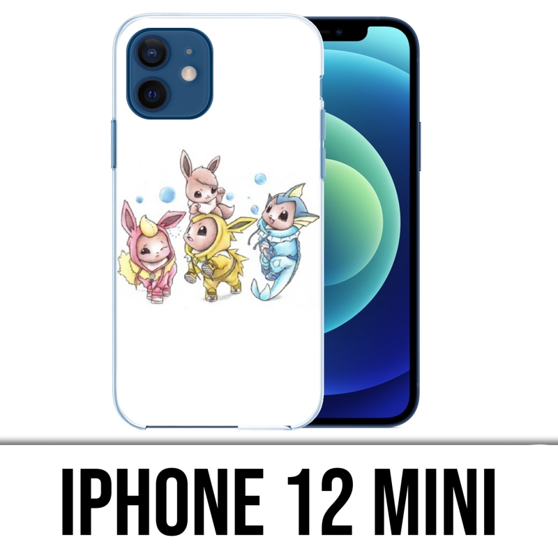 Coque iPhone 12 mini - Pokémon Bébé Evoli Évolution