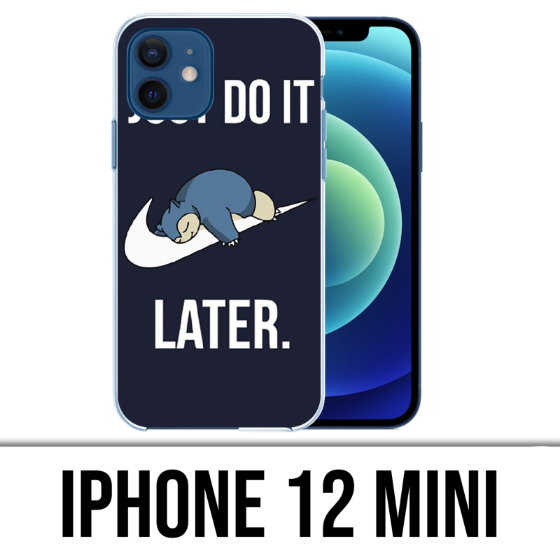 Coque iPhone 12 mini - Pokémon Ronflex Just Do It Later