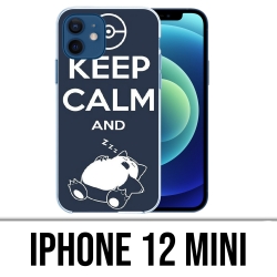Coque iPhone 12 mini - Pokémon Ronflex Keep Calm