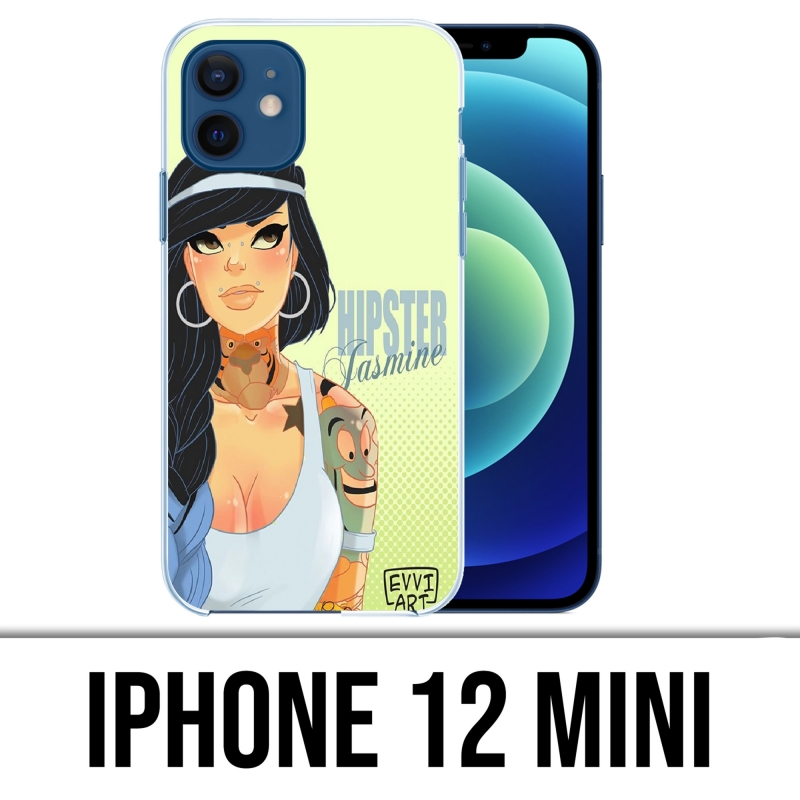 Coque iPhone 12 mini - Princesse Disney Jasmine Hipster